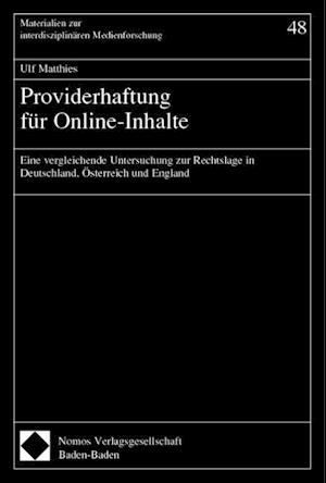 Providerhaftung Fur Online-Inhalte