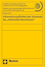 Informationspflichten Des Vorstands Bei 'Holzmuller-Beschlussen'