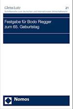 Festgabe Fur Bodo Riegger Zum 65. Geburtstag