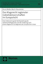 Das Klagerecht Regionaler Gebietskorperschaften Im Europarecht