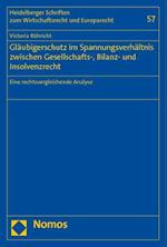 Gläubigerschutz im Spannungsverhältnis zwischen Gesellschafts-, Bilanz- und Insolvenzrecht