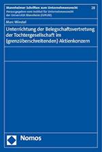 Unterrichtung Der Belegschaftsvertretung Der Tochtergesellschaft Im (Grenzuberschreitenden) Aktienkonzern