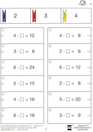 Malnehmen mit Zahlen bis 10. Kleines 1 x 1