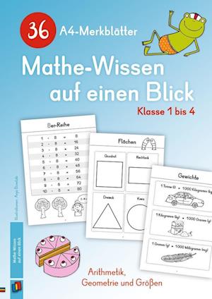 36 A4-Merkblätter Mathe-Wissen auf einen Blick - Klasse 1 bis 4