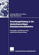 Forschungsleistung in Der Deutschsprachigen Betriebswirtschaftslehre