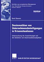 Desinvestition von Unternehmensbeteiligungen in Krisensituationen