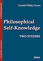 Philosophical Self-Knowledge