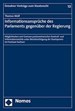 Informationsansprüche des Parlaments gegenüber der Regierung