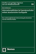 Informationspflichten bei Spendenaufrufen mittels akzessorischer Kaufappelle