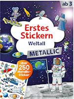 Erstes Stickern Metallic - Weltall