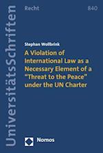 A Violation of International Law as a Necessary Element of a 'Threat to the Peace' Under the Un Charter