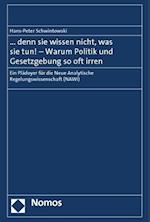 Schwintowski, H: Denn sie wissen nicht, was sie tun! - Warum