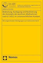 Bedeutung, Auslegung Und Realisierung Des Konzepts Der Positiven Massnahmen Nach 5 Agg Im Unionsrechtlichen Kontext