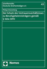 Der Schutz Des Vertrauensverhaltnisses Zu Berufsgeheimnistragern Gemass 160a Stpo