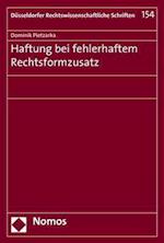 Haftung Bei Fehlerhaftem Rechtsformzusatz