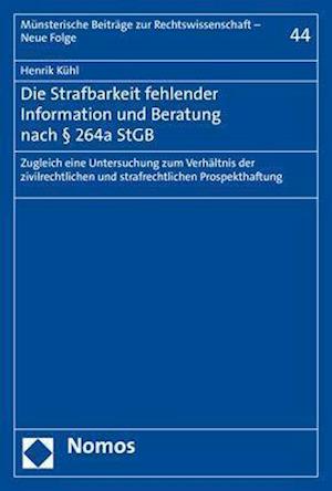 Die Strafbarkeit Fehlender Information Und Beratung Nach 264a Stgb