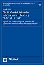 Die Strafbarkeit Fehlender Information Und Beratung Nach 264a Stgb