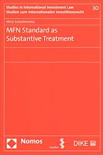 Mfn Standard as Substantive Treatment