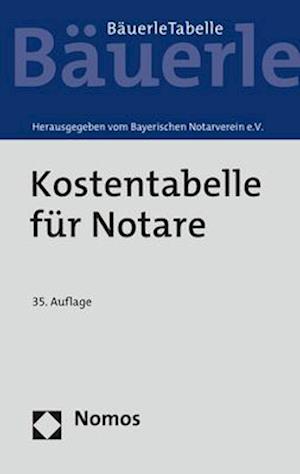 Kostentabelle für Notare