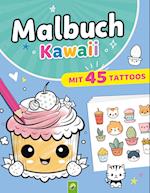 Malbuch Kawaii mit 45 Tattoos