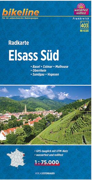 Elsass Süd, Radkarte: Basel, Colmar, Mulhouse, Oberrhein, Sundgau, Vogesen, Blad 403