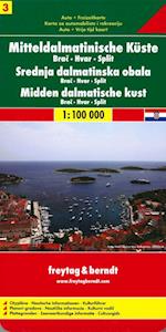 Mitteldalmatinische Küste Blatt 3, Brac – Hvar – Split, Freytag & Berndt Autokarte 1:100 000