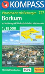 Borkum im Naturpark Niedersächsisches Wattenmeer, Kompass Wanderkarte 727 1:15