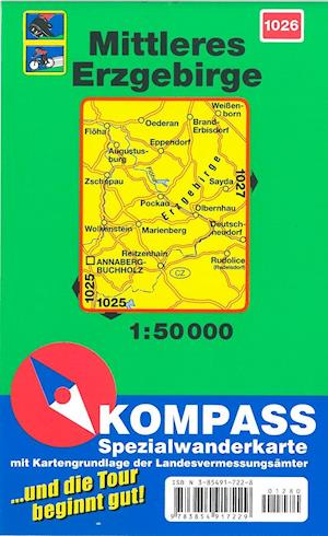 Mittleres Erzgebirge, Kompass Wanderkarte 1026 1:50 000