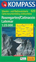 Rosengarten/Catinaccio-Latemar, Kompass Wanderkarte 629 1:25 000