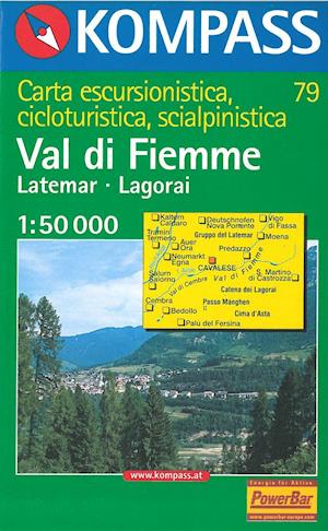 Val di Fiemme-Latemar-Lagorai, Kompass Wanderkarte 79 1:50 000