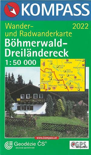 Böhmerwald-Dreiländereck, Kompass Wander- u. Radwanderkarte 2022 1:50 000