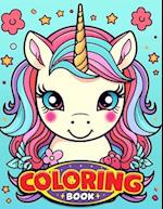 Cute Kawaii Unicorn Coloring Book