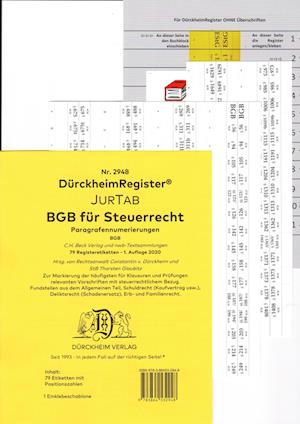 DürckheimRegister® BGB im Steuerrecht , Gesetze und §§ , ohne Stichworte