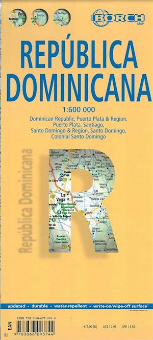 Dominican Republic (lamineret), Borch Map 1:600.000