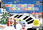 Weihnachtslieder mit bunten Noten für Klavier