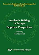 Academic Writing in Europe: Empirical Perspectives