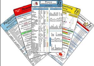 Arztpraxis Karten-Set - praktisches Set mit Laborwerten, Medikamenten-Haltbarkeit, Reanimation, EKG Auswertung & med. Abkürzungen