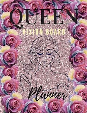 Queen Board Vision Planner: Amaizing Journal | Vision Board Book|Positive Affirmations Journal | 8.5" x 11" Large Diary