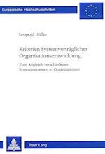 Kriterien Systemvertraeglicher Organisationsentwicklung