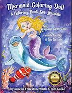Mermaid Coloring Doll & Coloring Book Sea Animals as a Calm Down Zone, emote for kids & fun for kids