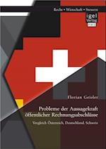 Probleme der Aussagekraft offentlicher Rechnungsabschlusse: Vergleich Osterreich, Deutschland, Schweiz