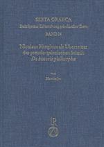 Nicolaus Rheginus ALS Ubersetzer Der Pseudo-Galenischen Schrift de Historia Philosopha