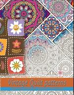 Vintage Quilt patterns coloring book for adults relaxation