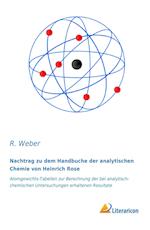 Nachtrag zu dem Handbuche der analytischen Chemie von Heinrich Rose