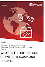 What is the difference between Judaism and Zionism? The impact of religion on political decision-making in the Israeli-Palestinian conflict