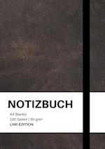 Notizbuch A4 blanko - 100 Seiten 90g/m² - Soft Cover Schwarz - FSC Papier