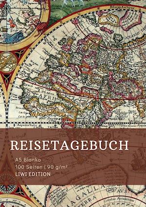 Reisetagebuch zum Selberschreiben - A5 blanko - 100 Seiten 90g/m² - Soft Cover - Motiv Weltkarte - FSC Papier