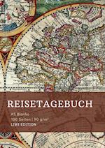 Reisetagebuch zum Selberschreiben - A5 blanko - 100 Seiten 90g/m² - Soft Cover - Motiv Weltkarte - FSC Papier