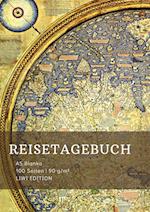 Reisetagebuch zum Selberschreiben - A5 blanko - 100 Seiten 90g/m² - Soft Cover - Motiv Weltkarte Mappa Mundi - FSC Papier