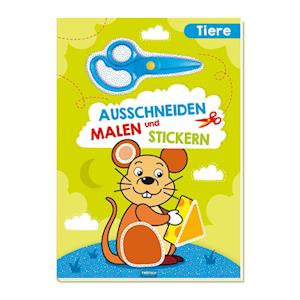 Trötsch Bastelbuch mit Schere Ausschneiden, Malen und Stickern Tiere